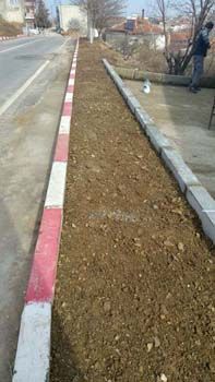 Kırklareli Caddesi tretuvar çalışmaları 