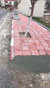 Kırklareli Caddesi tretuvar çalışmaları 