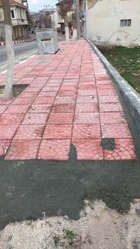 Kırklareli Caddesi tretuvar çalışmaları 