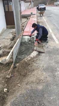 Kırklareli Caddesi tretuvar çalışmaları 