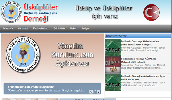 Üsküplüler Kültür ve Yardımlaşma Derneğinin web sitesi yenilendi…